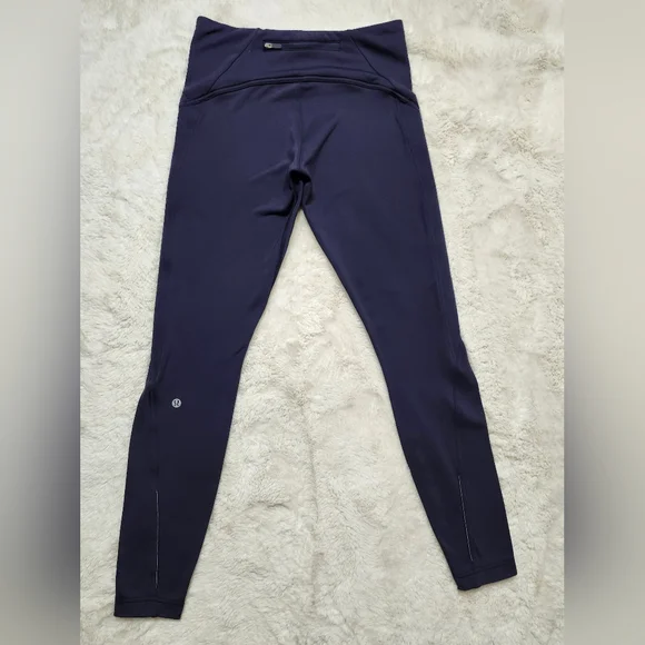 Lululemon Fast as Fleece Tight 28” Size 8 Midnight Navy Legging Active Run Lined - Picture 6 of 16